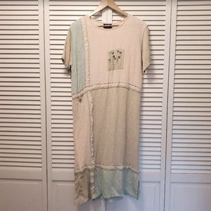 VINTAGE, YASHI, 100% Rayon Dress, Embroidered & Exterior Serger Details, Size M